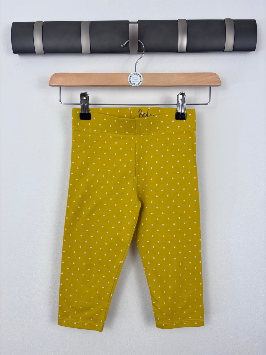Boden Mustard Cropped Yellow Spotty Leggings 5-6 Years -Leggings-Second Snuggle Preloved