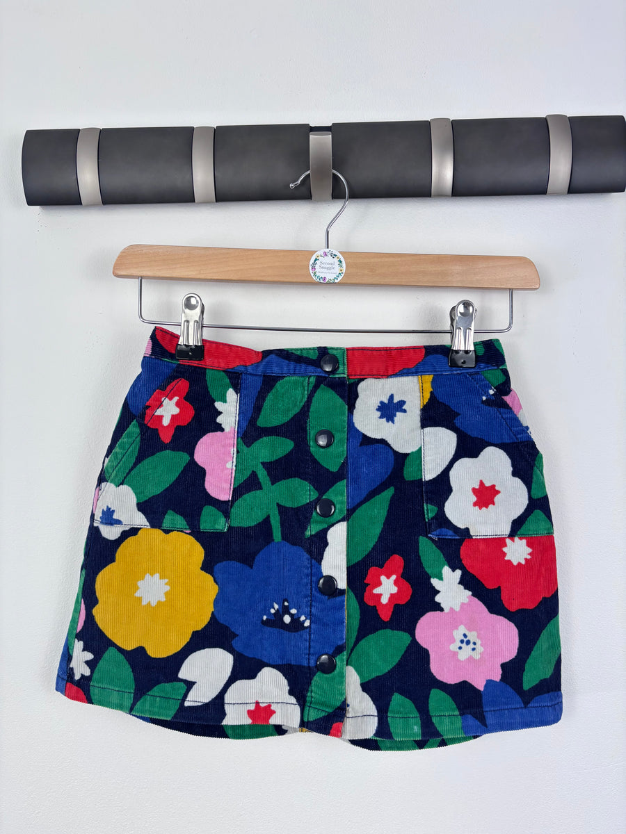 Mini Boden Bold Floral Cord Button Skirt 7-8 Years-Skirts-Second Snuggle Preloved