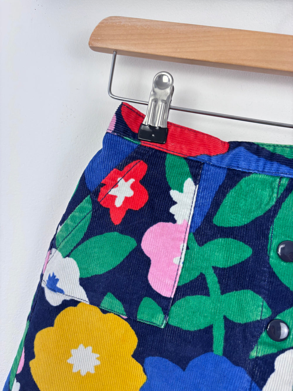Mini Boden Bold Floral Cord Button Skirt 7-8 Years-Skirts-Second Snuggle Preloved