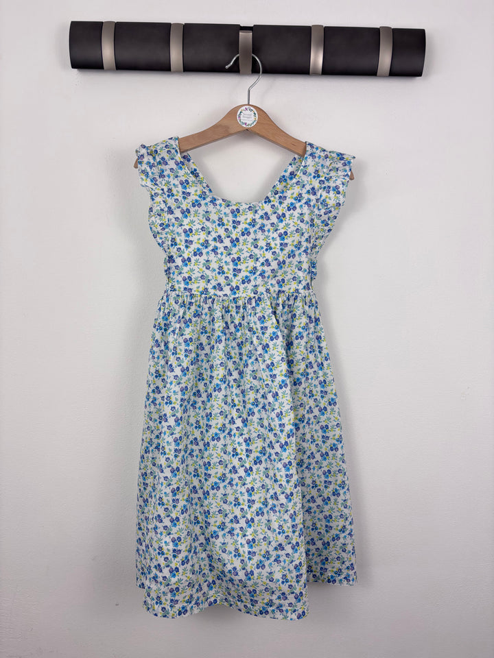 Boden Blue Floral Ruffle Sleeve Summer Dress 6-7 Years-Dresses-Second Snuggle Preloved