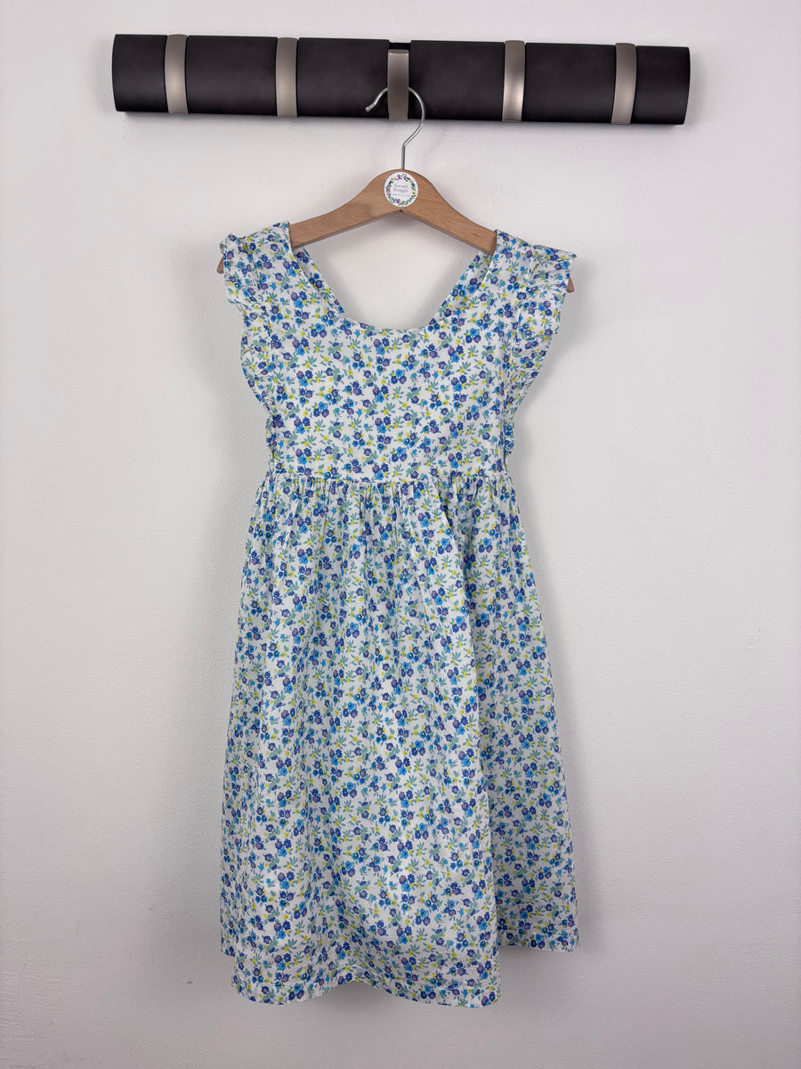 Boden Blue Floral Ruffle Sleeve Summer Dress 6-7 Years-Dresses-Second Snuggle Preloved