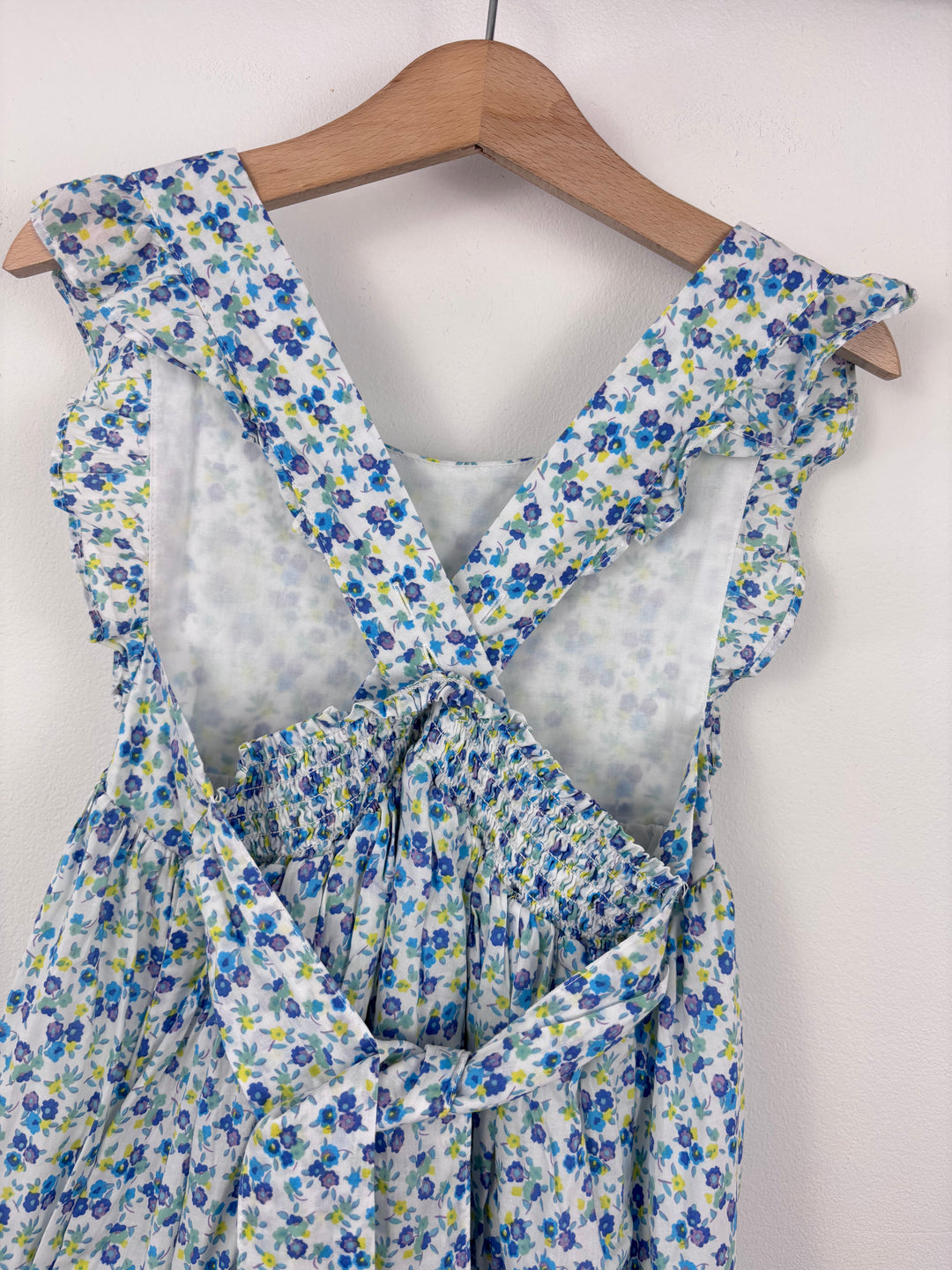 Boden Blue Floral Ruffle Sleeve Summer Dress 6-7 Years-Dresses-Second Snuggle Preloved