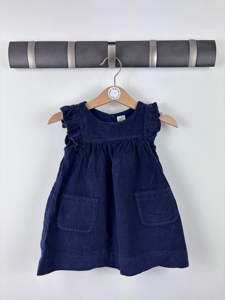 Baby Gap Navy Corduroy Dress with Ruffle Sleeves 12-18 Months-Dresses-Second Snuggle Preloved