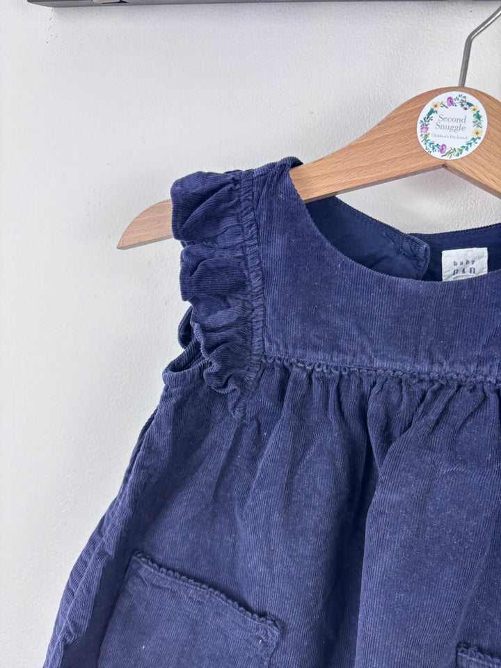 Baby Gap Navy Corduroy Dress with Ruffle Sleeves 12-18 Months-Dresses-Second Snuggle Preloved