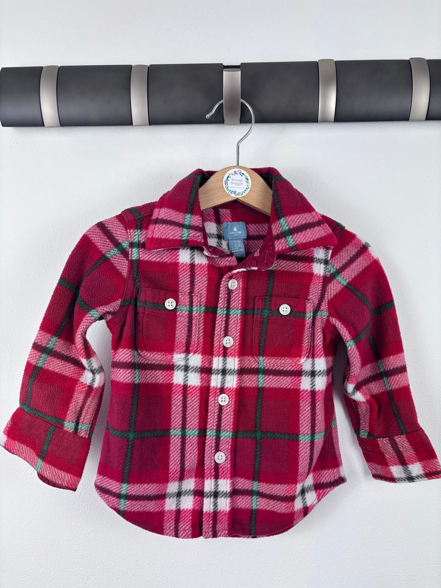 Baby Gap Red Tartan Fleece Shirt 12-18 Months-Shirts-Second Snuggle Preloved
