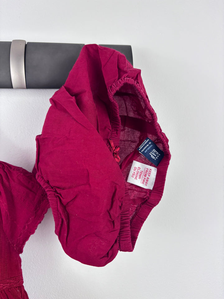 Baby Gap Burgundy Embroidered Dress & Bloomers Set 12–18 Months-Dresses-Second Snuggle Preloved