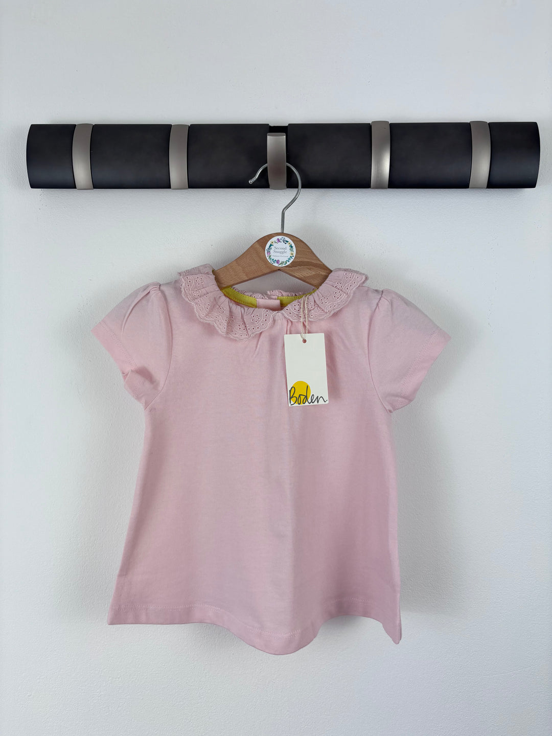 Baby Boden Pink Frill Collar T-Shirt 12–18 Months-Tops-Second Snuggle Preloved