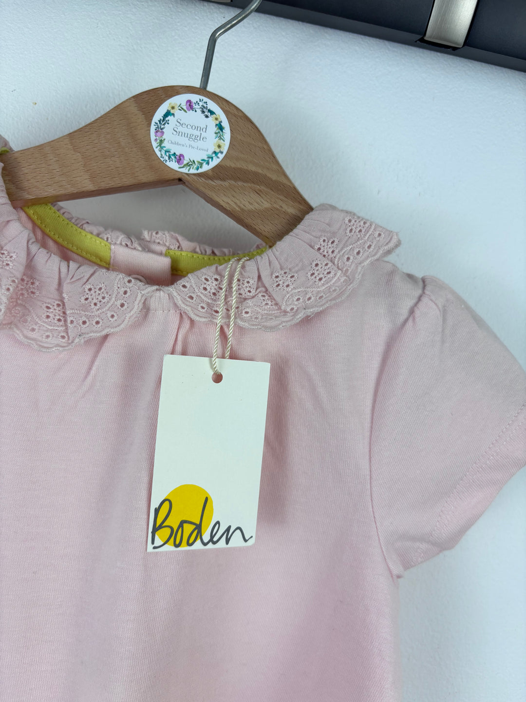 Baby Boden Pink Frill Collar T-Shirt 12–18 Months-Tops-Second Snuggle Preloved