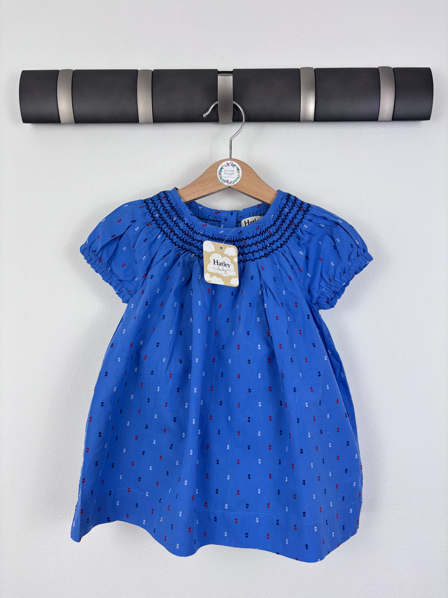 Hatley Blue Smocked Dot Dress 12–18 Months-Dresses-Second Snuggle Preloved
