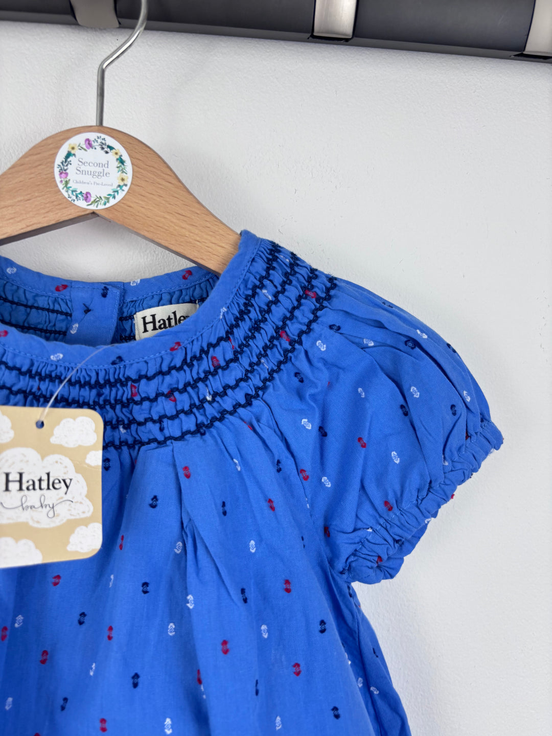 Hatley Blue Smocked Dot Dress 12–18 Months-Dresses-Second Snuggle Preloved
