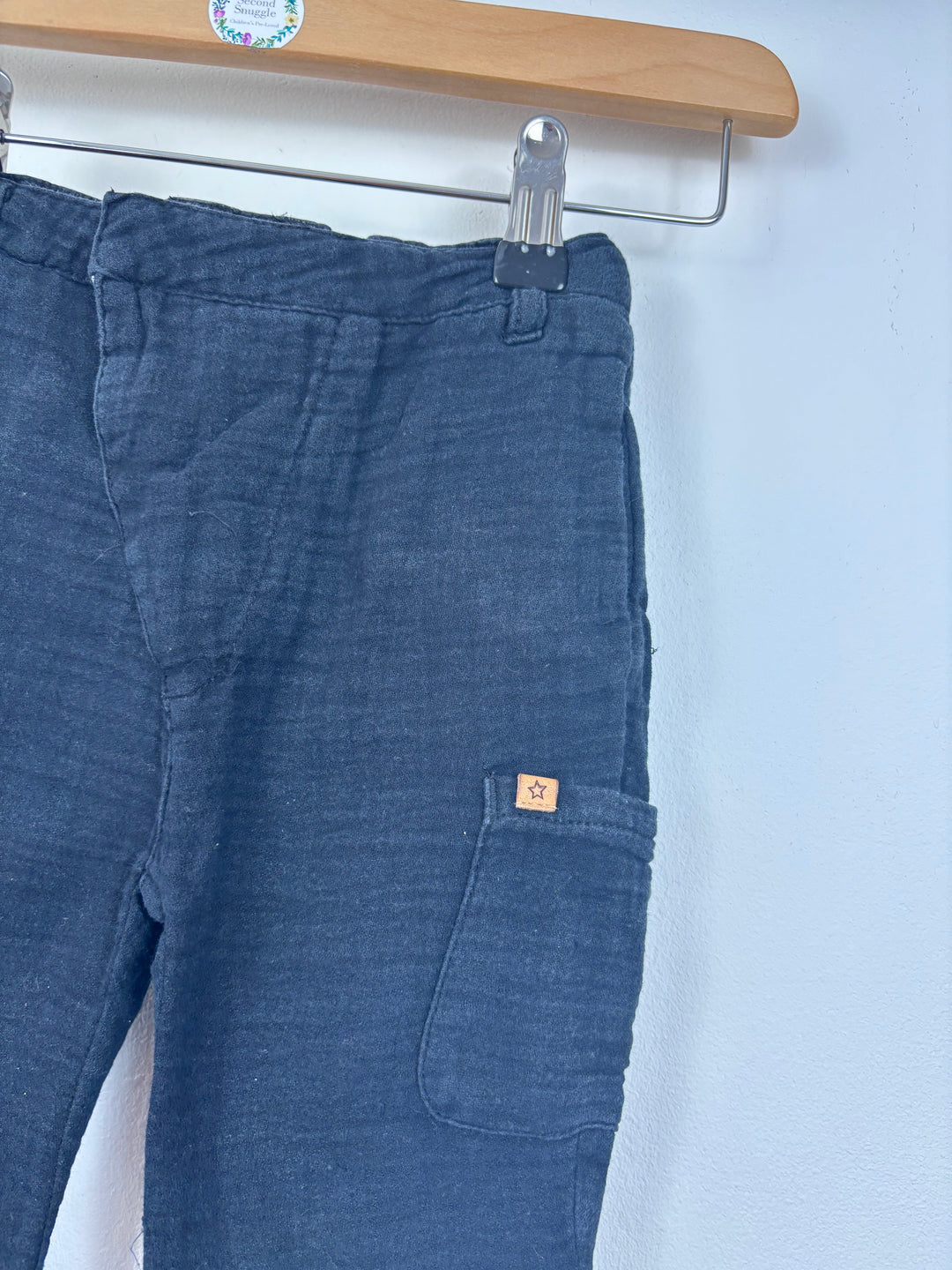Zara Black Textured Cotton Trousers 18–24 Months-Trousers-Second Snuggle Preloved