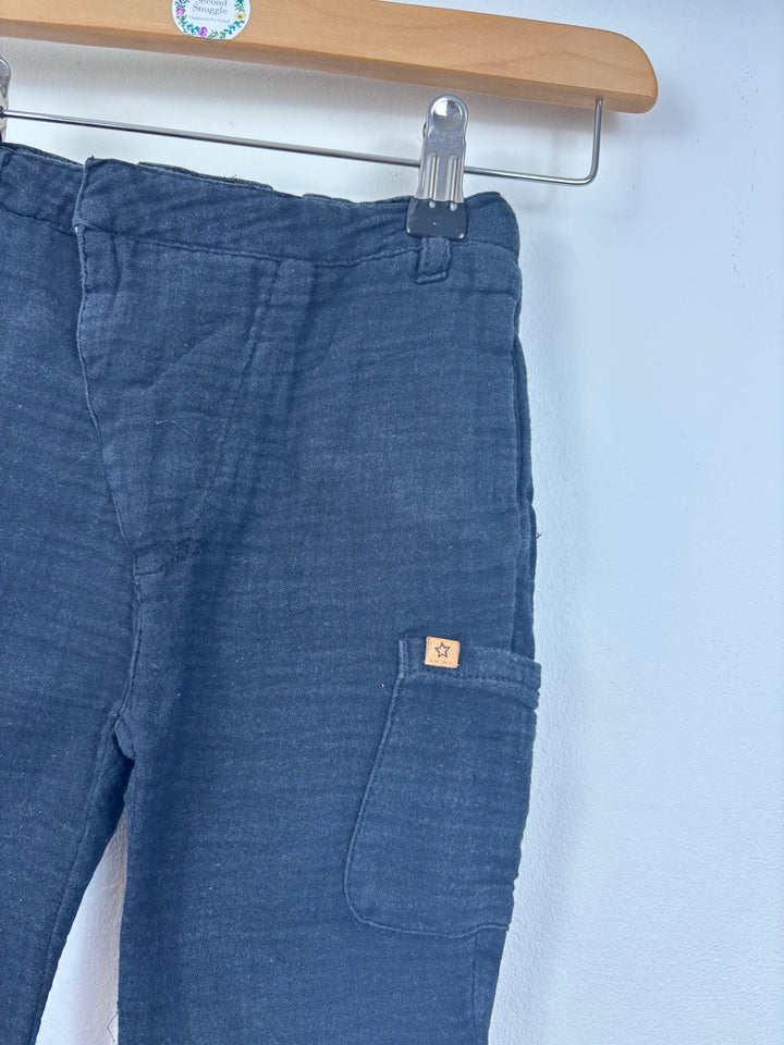 Zara Black Textured Cotton Trousers 18–24 Months-Trousers-Second Snuggle Preloved