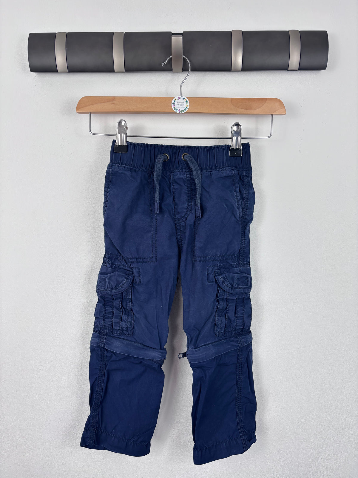 John Lewis Navy Convertible Cargo Trousers 2 Years-Trousers-Second Snuggle Preloved