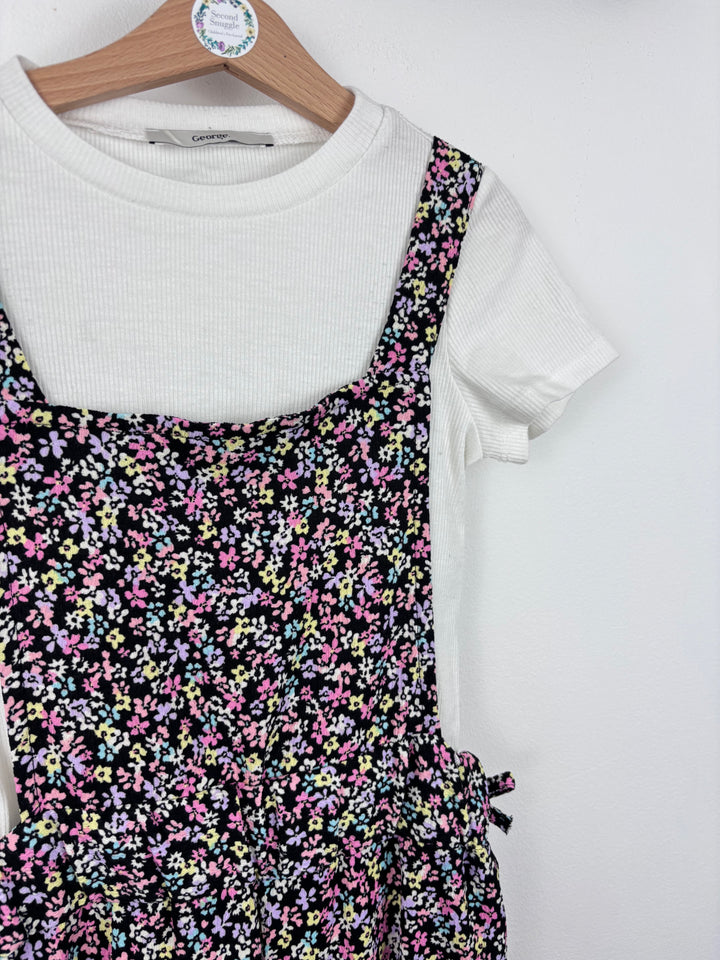 George Floral Jumpsuit Set 8–9 Years-Dungarees-Second Snuggle Preloved