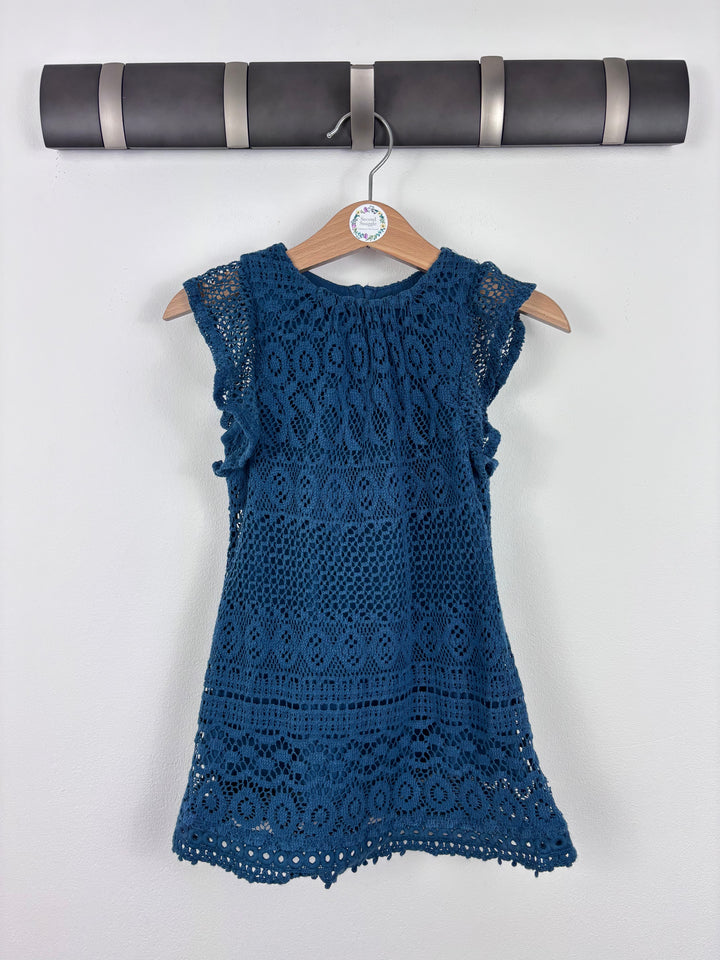 Next Blue Crochet Dress 9-12 Months-Dresses-Second Snuggle Preloved