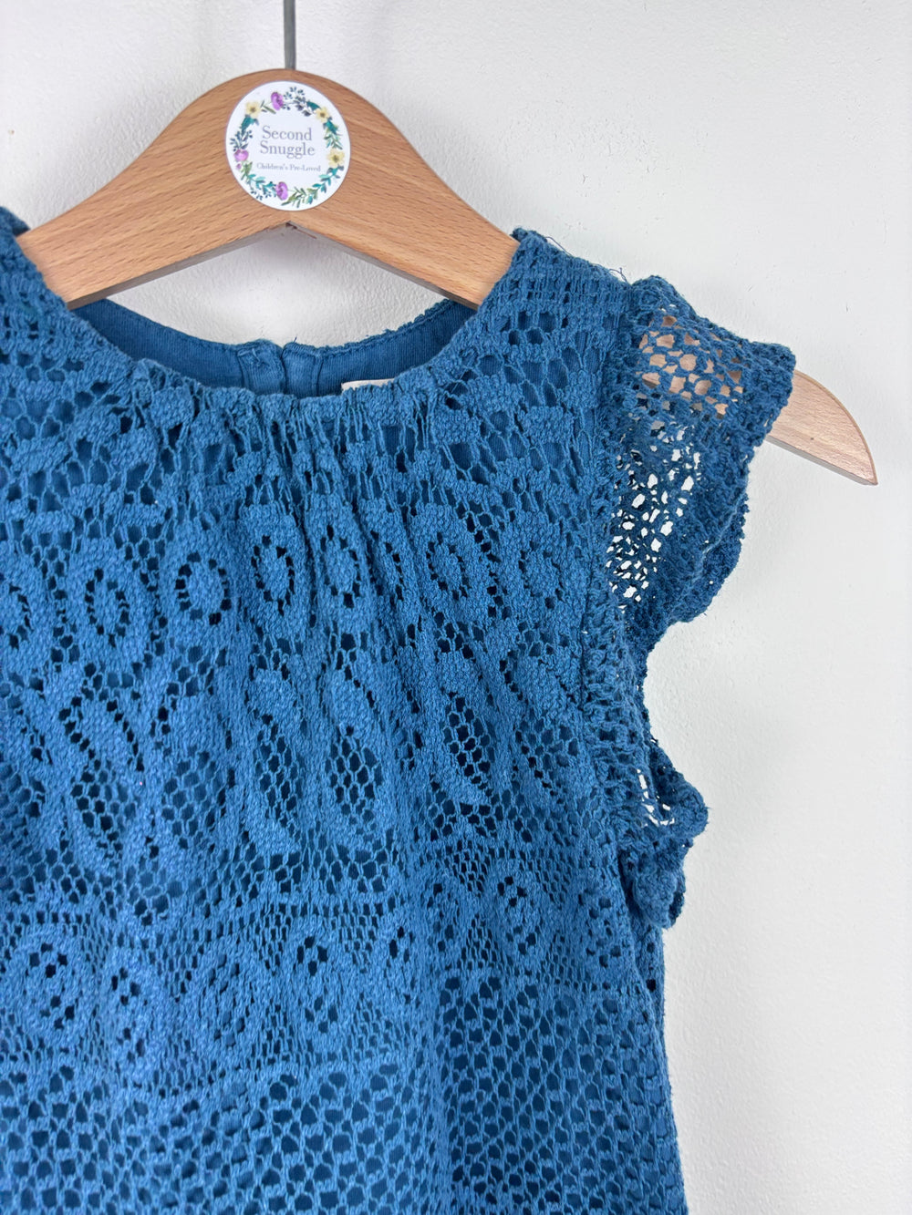 Next Blue Crochet Dress 9-12 Months-Dresses-Second Snuggle Preloved