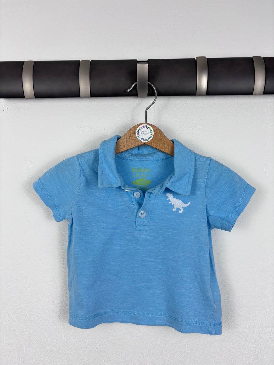 Hatley Blue Dino Polo Shirt 9-12 Months-Tops-Second Snuggle Preloved