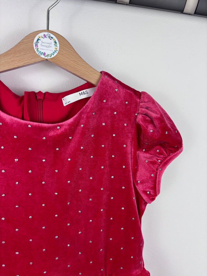 M&S Red Party Dress 6-7 Years-Dresses-Second Snuggle Preloved
