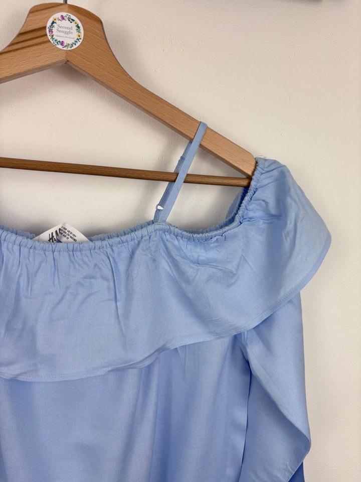 H&M Blue Off Shoulder Top 12-13 Years-Tops-Second Snuggle Preloved