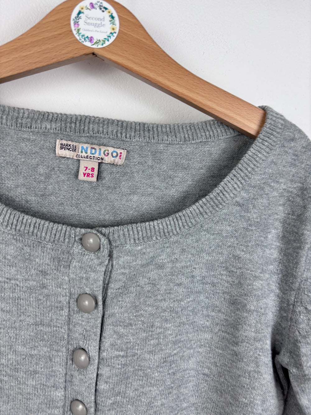 M&S Grey Cardigan 7-8 Years-Cardigans-Second Snuggle Preloved