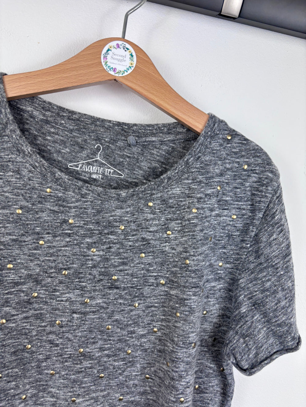 Next Grey Studded T Shirt 11 Years-Tops-Second Snuggle Preloved