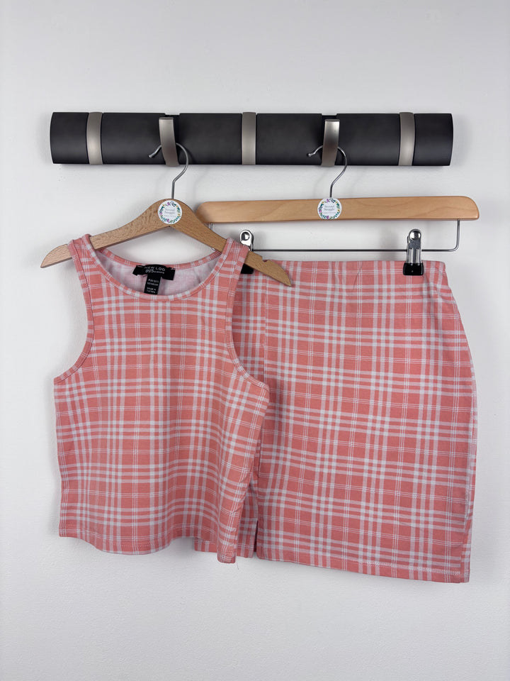 New Look Pink Check Co Ord Set 10-11 Years-Sets-Second Snuggle Preloved