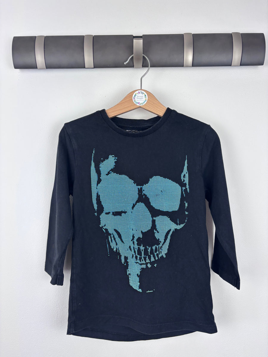 Next Skull Graphic Long Sleeve Top 3 Years-Tops-Second Snuggle Preloved