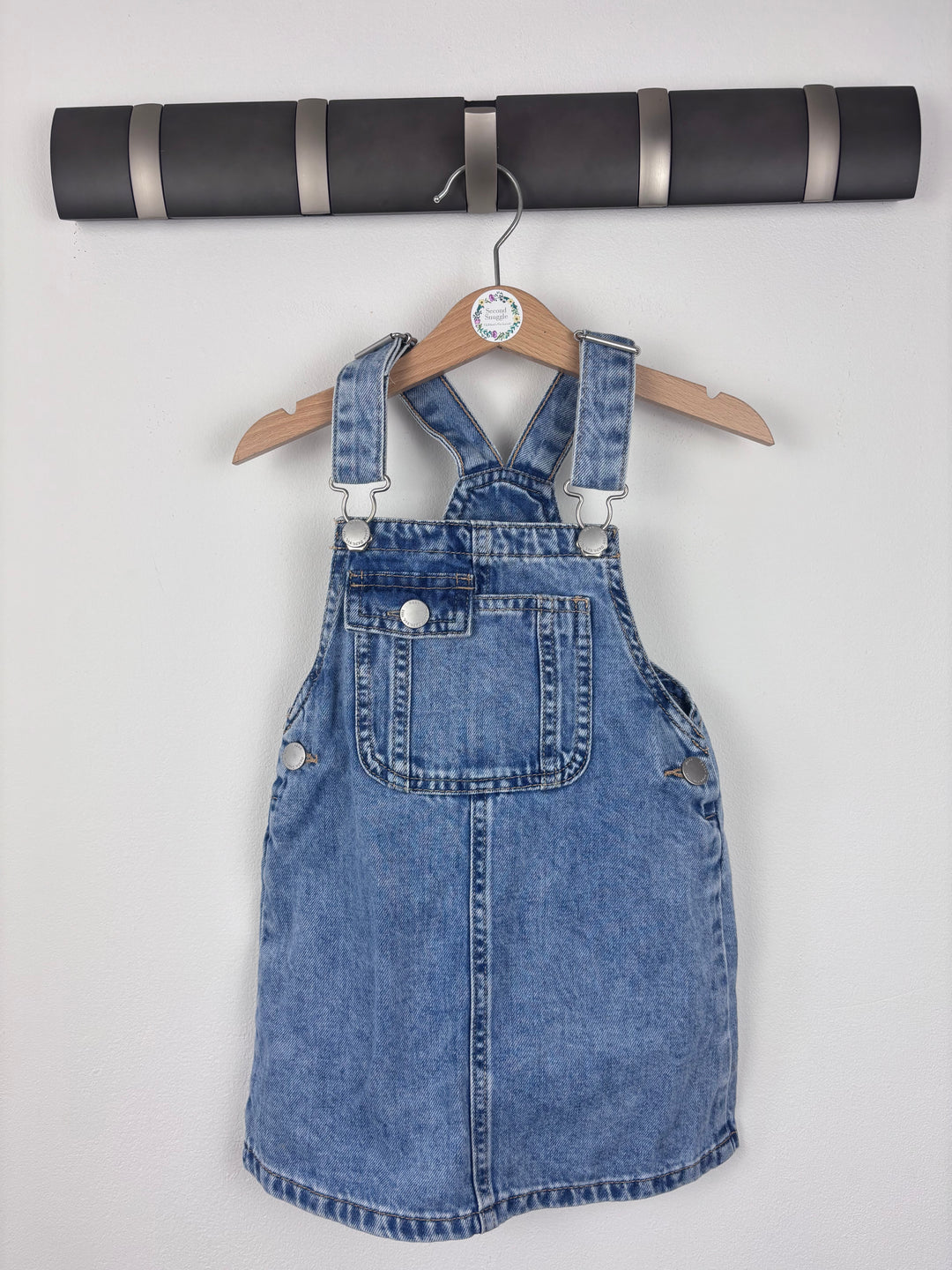 Next Denim Pinafore Dress 2-3 Years-Dresses-Second Snuggle Preloved