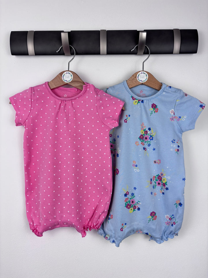 Next Rompers Pink & Blue 3-6 Months-Rompers-Second Snuggle Preloved