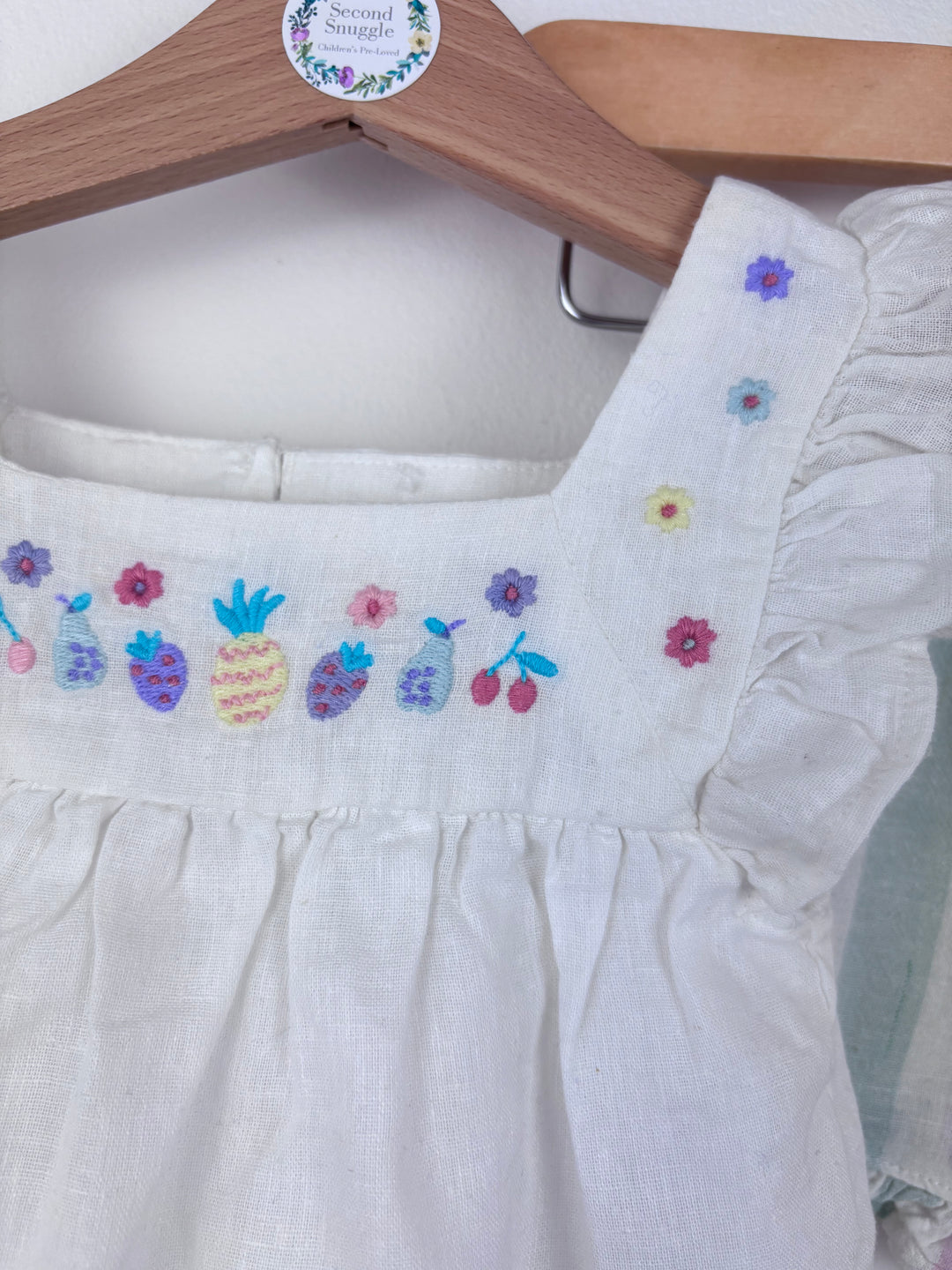 M&S Embroidered Top & Striped Shorts Set 3-6 Months-Sets-Second Snuggle Preloved