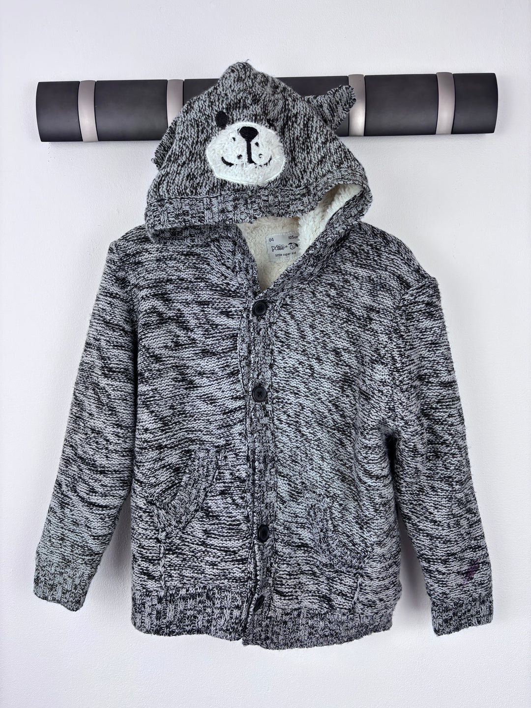 POTM Bear Knit Hoodie 3-4 Years-Jackets-Second Snuggle Preloved