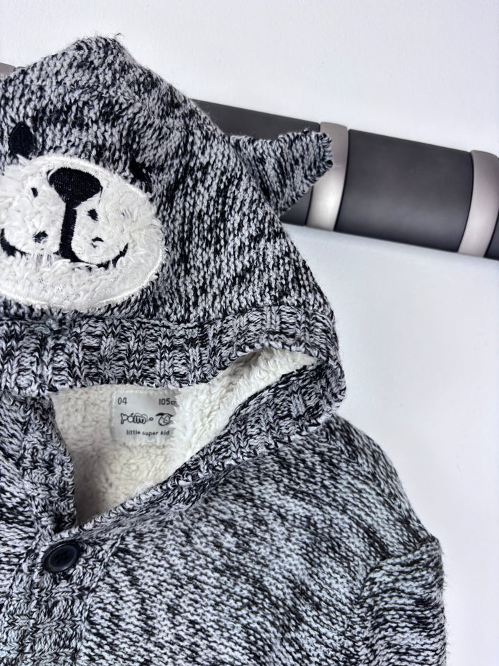 POTM Bear Knit Hoodie 3-4 Years-Jackets-Second Snuggle Preloved
