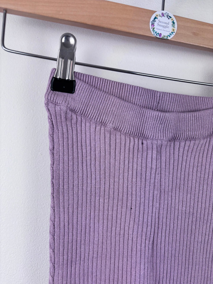 Next Lilac Ribbed Knit Leggings 2-3 Years-Leggings-Second Snuggle Preloved