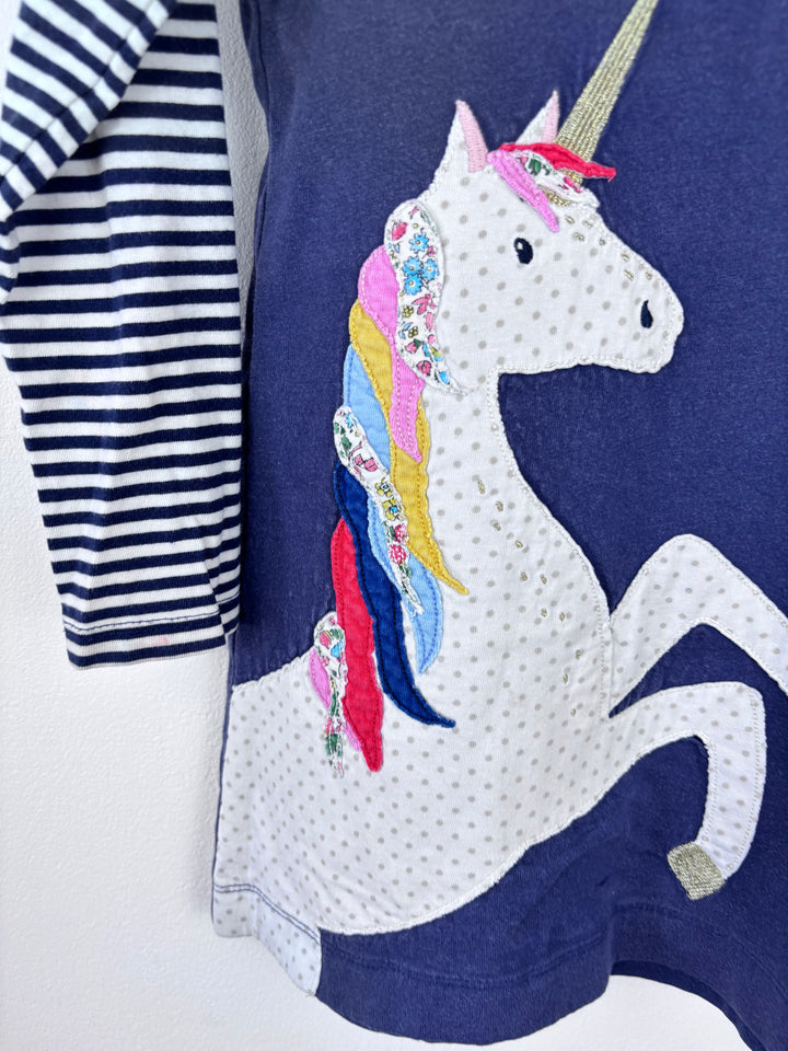 Mini Boden Navy Unicorn Appliqué Top 2-3 Years - PLAY-Dresses-Second Snuggle Preloved