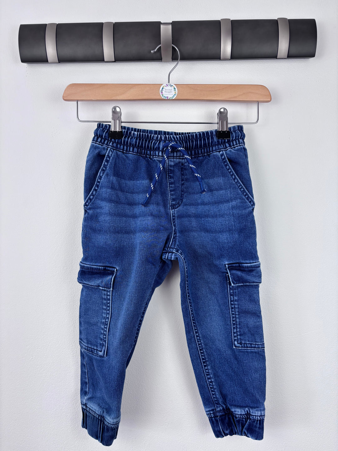 Fred & Flo Blue Pull-On Cargo Jeans 2-3 Years-Trousers-Second Snuggle Preloved