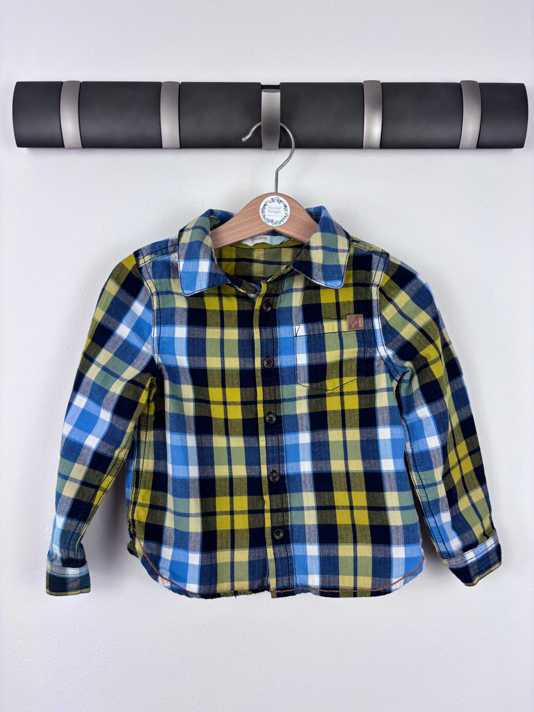 John Lewis Multi Check Flannel Shirt 2-3 Years-Shirts-Second Snuggle Preloved