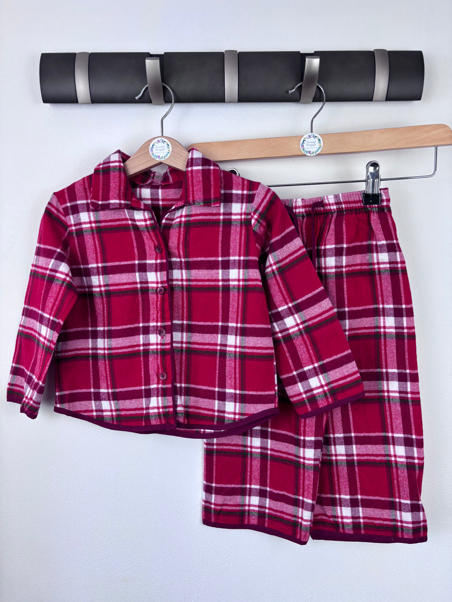 Mini Jammies Red Tartan Brushed Cotton Pyjamas 2-3 Years-Night Wear-Second Snuggle Preloved