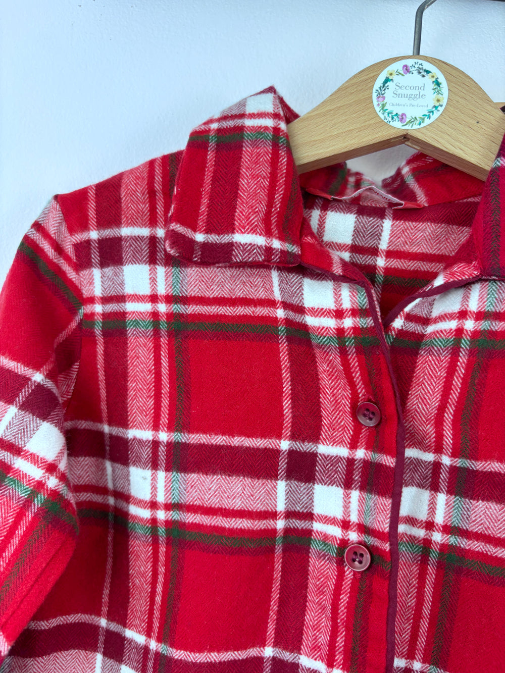 Mini Jammies Red Tartan Brushed Cotton Pyjamas 2-3 Years-Night Wear-Second Snuggle Preloved