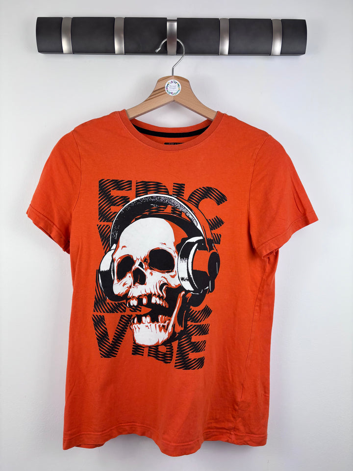 Fred & Flo Red Graphic Skull Tee 11–12 Years-Tops-Second Snuggle Preloved