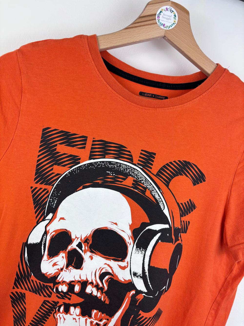 Fred & Flo Red Graphic Skull Tee 11–12 Years-Tops-Second Snuggle Preloved