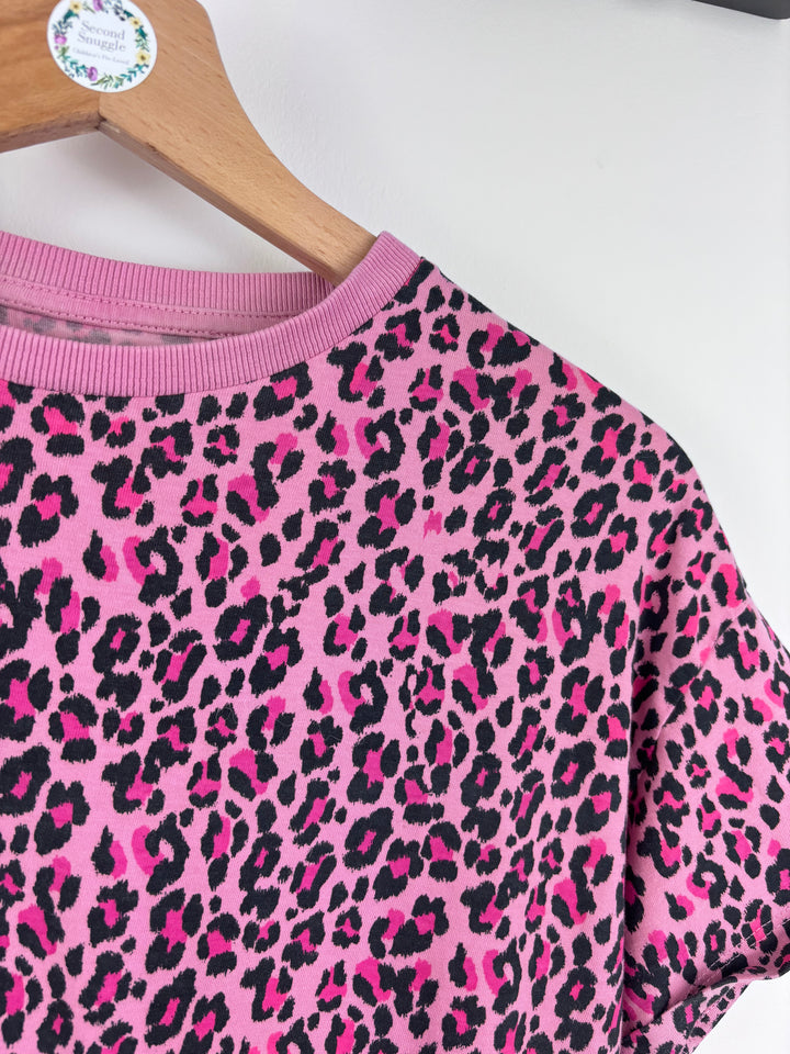 M&S Pink Leopard Print T-Shirt 12-13 Years-Tops-Second Snuggle Preloved