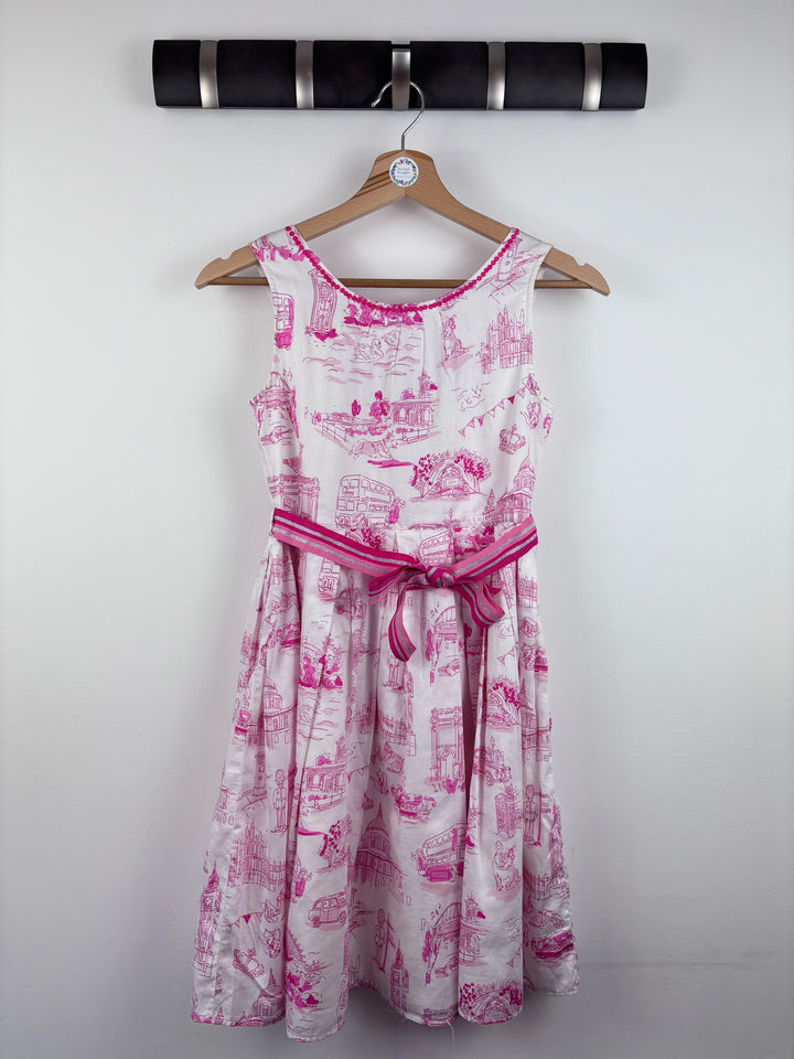 Monsoon Pink London Print Dress 10-11 Years-Dresses-Second Snuggle Preloved