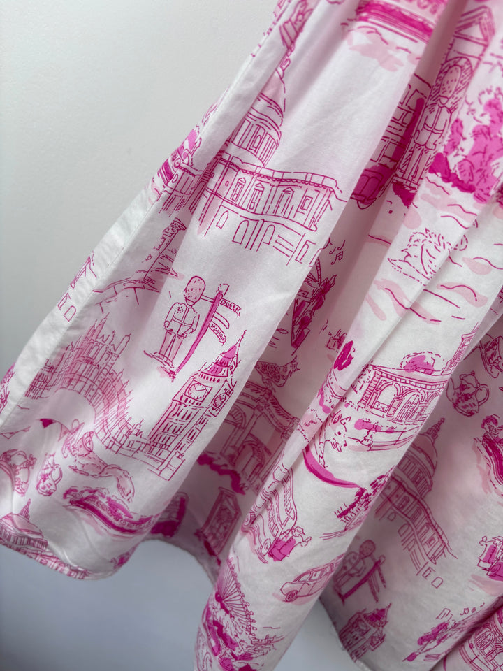 Monsoon Pink London Print Dress 10-11 Years-Dresses-Second Snuggle Preloved