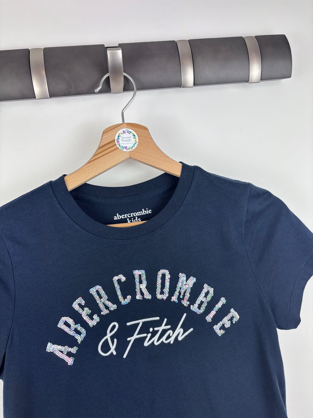 Abercrombie & Fitch Navy Logo T-Shirt 11-12 Years-Tops-Second Snuggle Preloved