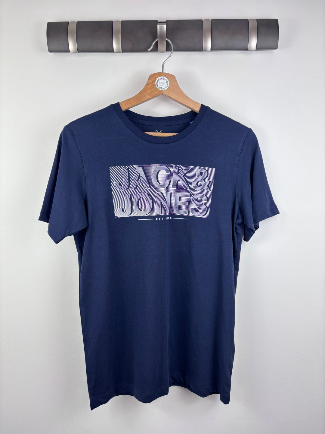 Jack & Jones Navy Graphic T-Shirt 13-14 Years-Tops-Second Snuggle Preloved