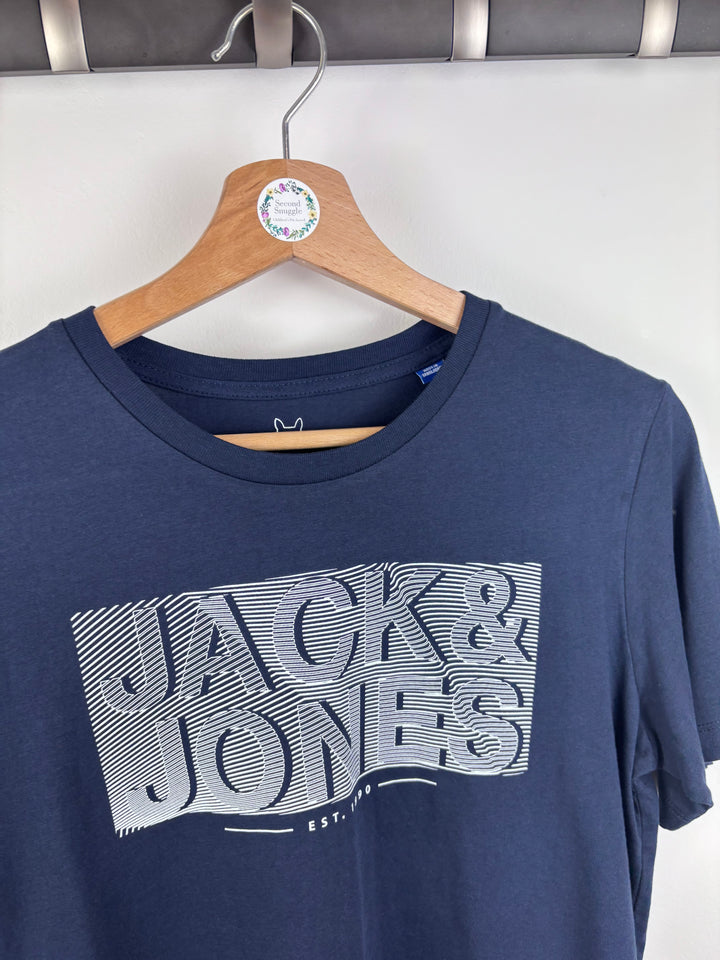 Jack & Jones Navy Graphic T-Shirt 13-14 Years-Tops-Second Snuggle Preloved