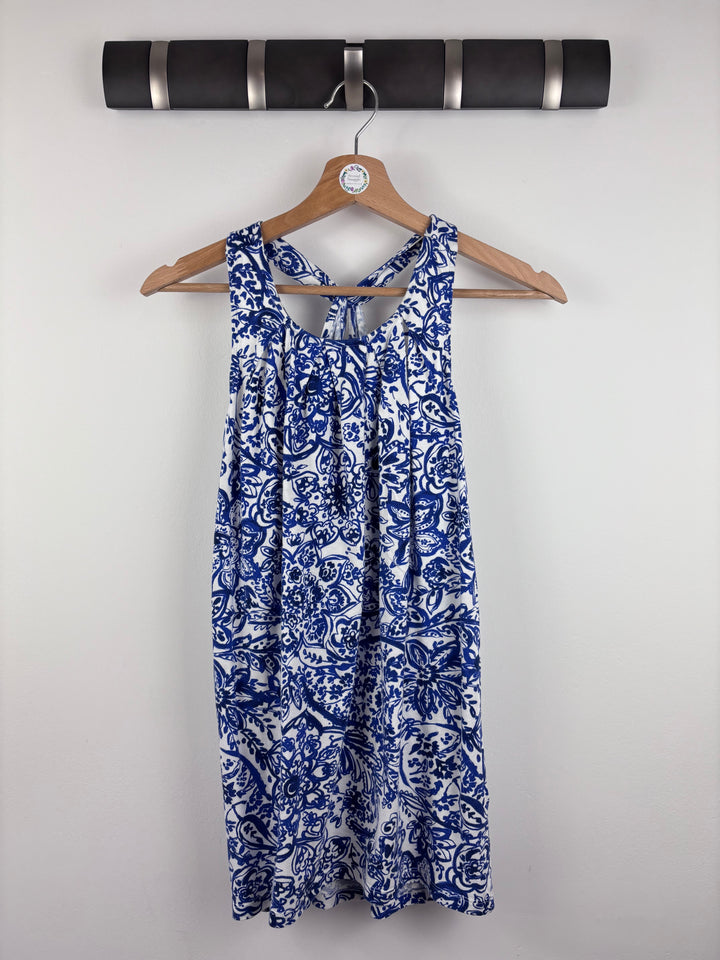 Gap Blue and White Floral Print Dress 8-9 Years-Dresses-Second Snuggle Preloved