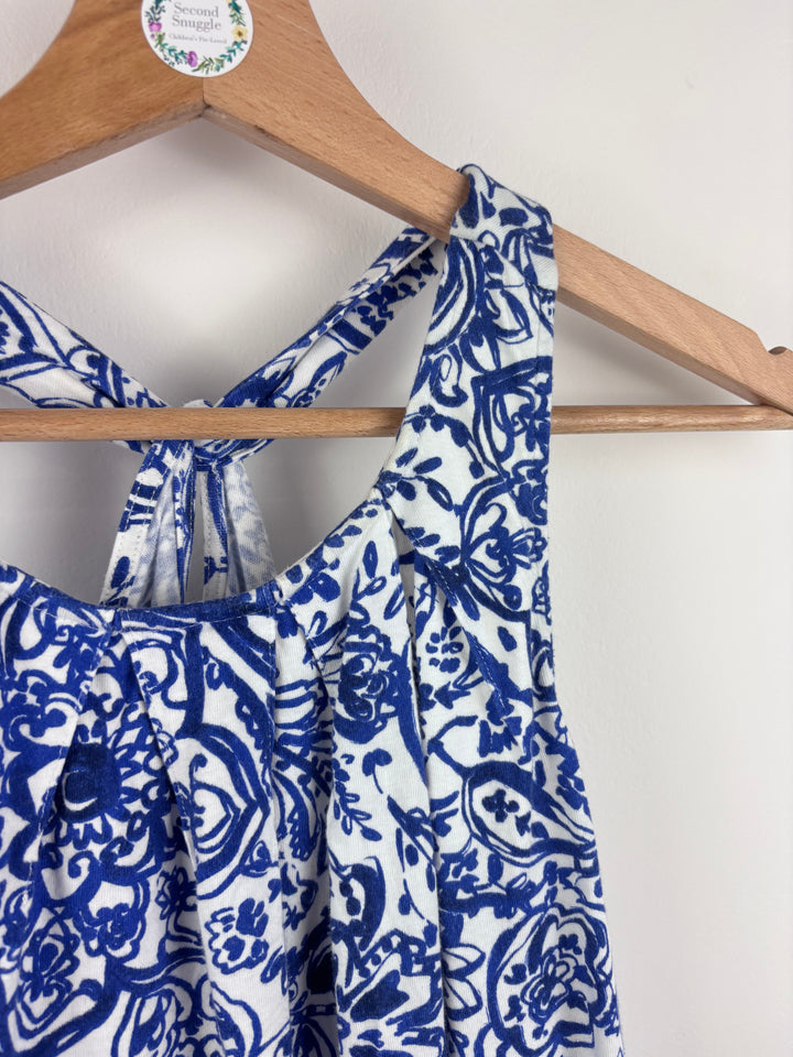 Gap Blue and White Floral Print Dress 8-9 Years-Dresses-Second Snuggle Preloved