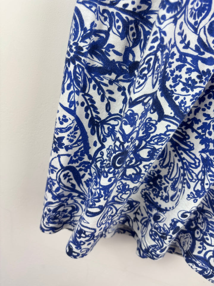 Gap Blue and White Floral Print Dress 8-9 Years-Dresses-Second Snuggle Preloved