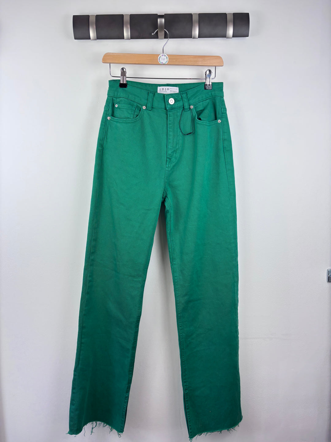 Primark Green Straight Leg Jeans UK 8-Trousers-Second Snuggle Preloved